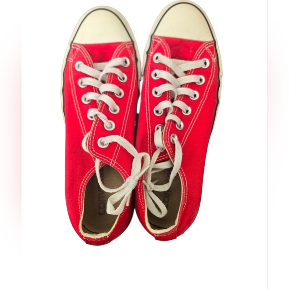 Converse Red Canvas Sneakers Size Mens7/womens 9 - Picture 4 of 6